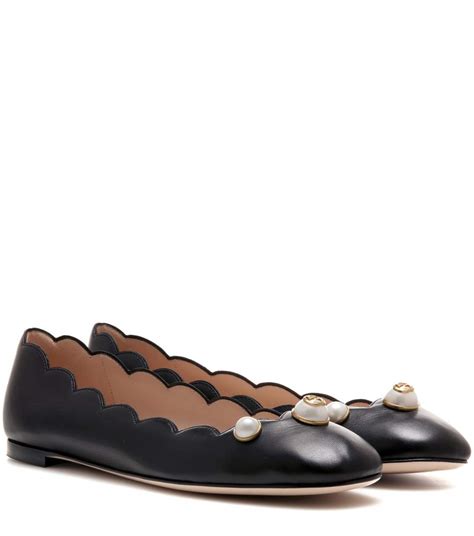 gucci flats with pearls|gucci genuine leather shoes.